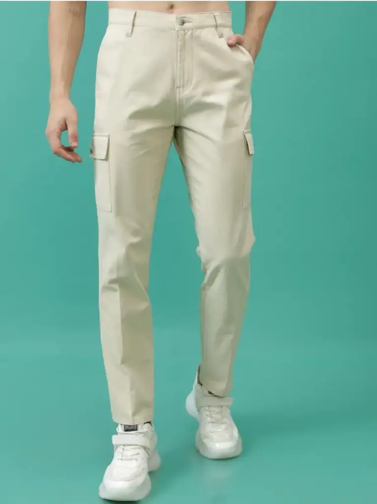 HIGHLANDER Beige Pure Cotton Trouser